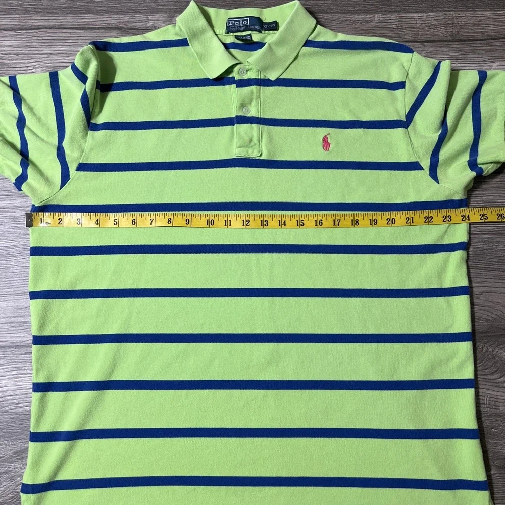 Lot Of 2 Polo Ralph Lauren Striped Short Sleeve Polo Shirts Men's Size XL